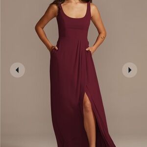 David’s bridal Chiffon Tank Scoop Neck Dress